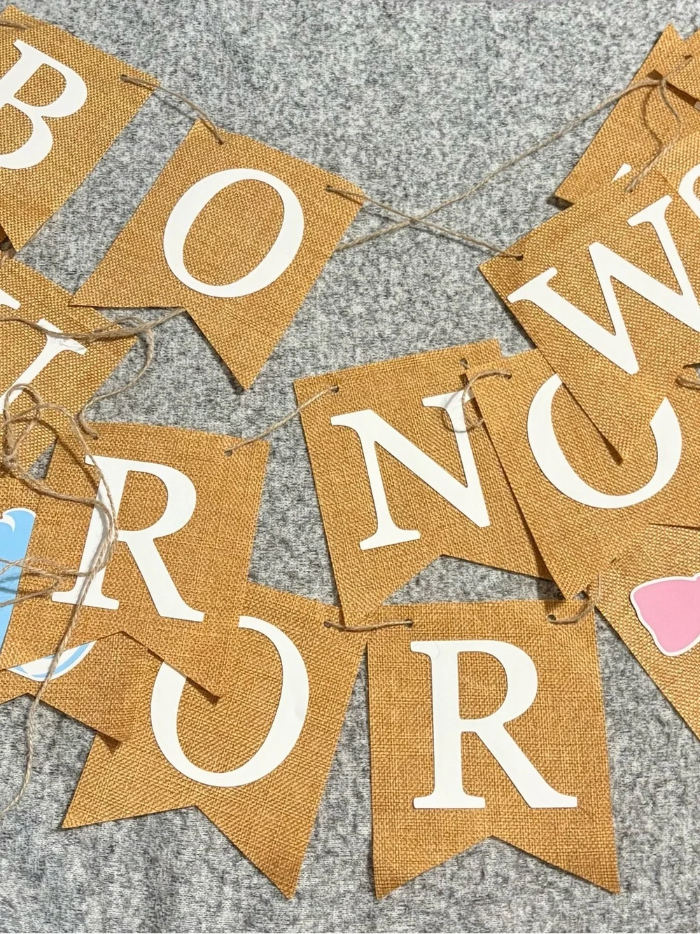 Burnouts or Bows Burlap Banner - Pink and Brown Party Garland